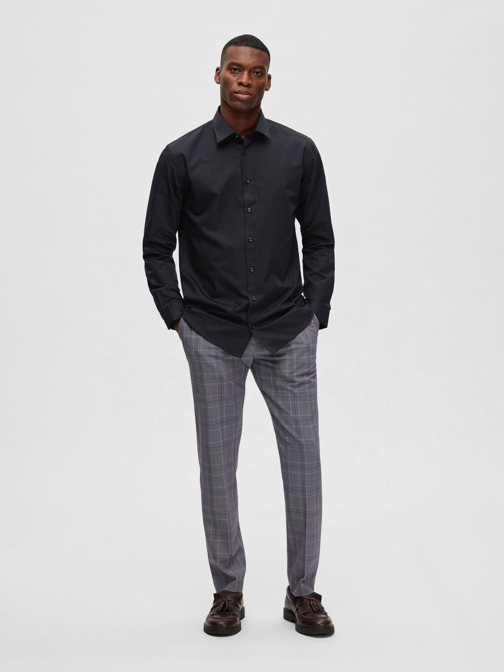 FORMELL SKJORTE, Black, highres