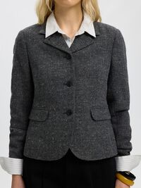 LAINE MÉLANGÉE - COURT BLAZER, Black, highres