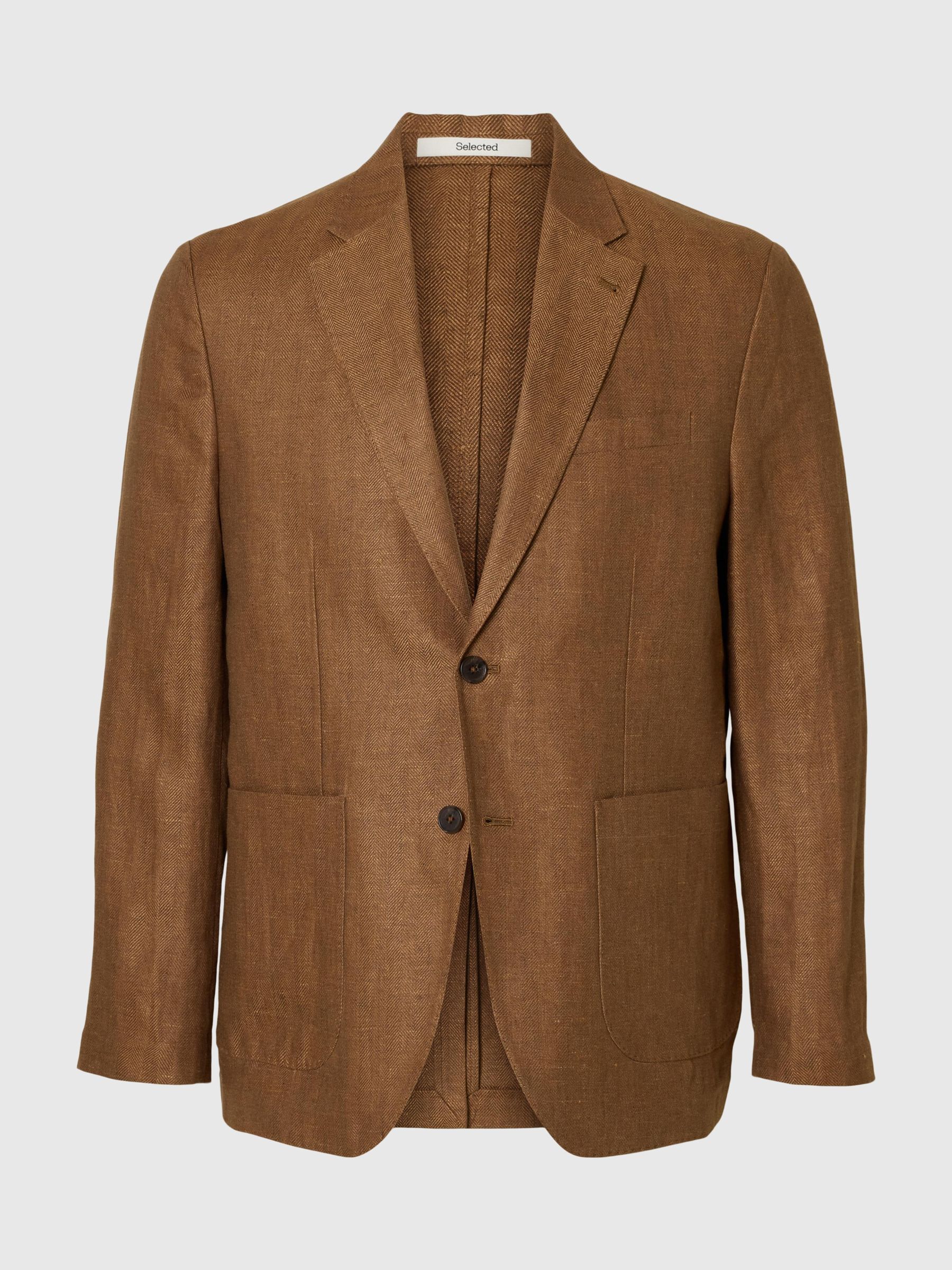 REGULAR FIT LINNEN BLAZER, Morel, highres