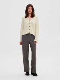 RELAXED FIT WOLLGEMISCH STRICKJACKE, Birch, highres