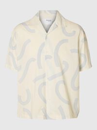 PRINTED SHORT SLEEVED SHIRT, Egret, highres