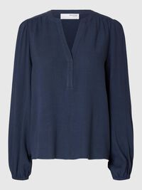 MEZCLA DE VISCOSA BLUSA, Dark Sapphire, highres