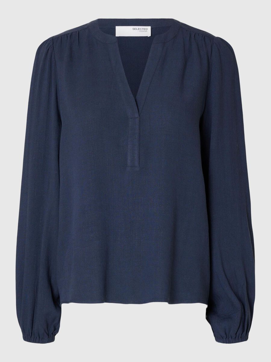 Selected VISCOSE BLEND BLOUSE, Dark Sapphire, highres - 16094292_DarkSapphire_001.jpg