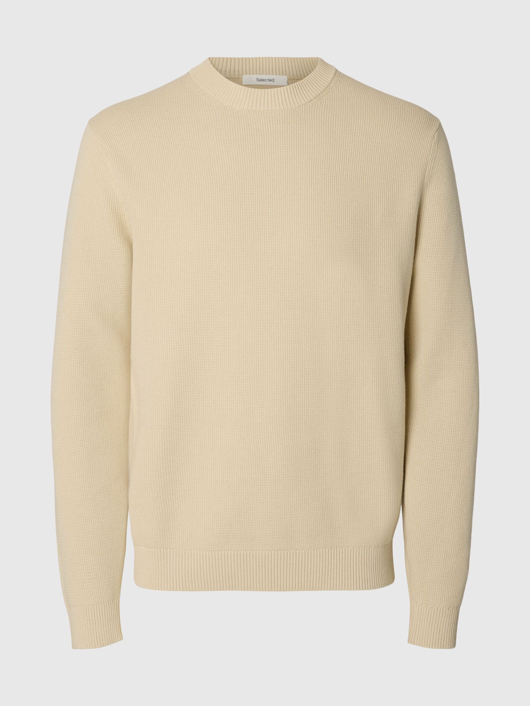 CREWNECK JUMPER, Oatmeal, highres