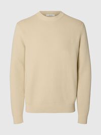 CREWNECK JUMPER, Oatmeal, highres
