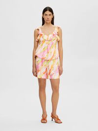 VISKOSBLANDNING SHORTS MED HÖG MIDJA, Icy Pink, highres