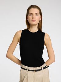 LAINE MÉLANGÉE TOP EN MAILLE, Black, highres