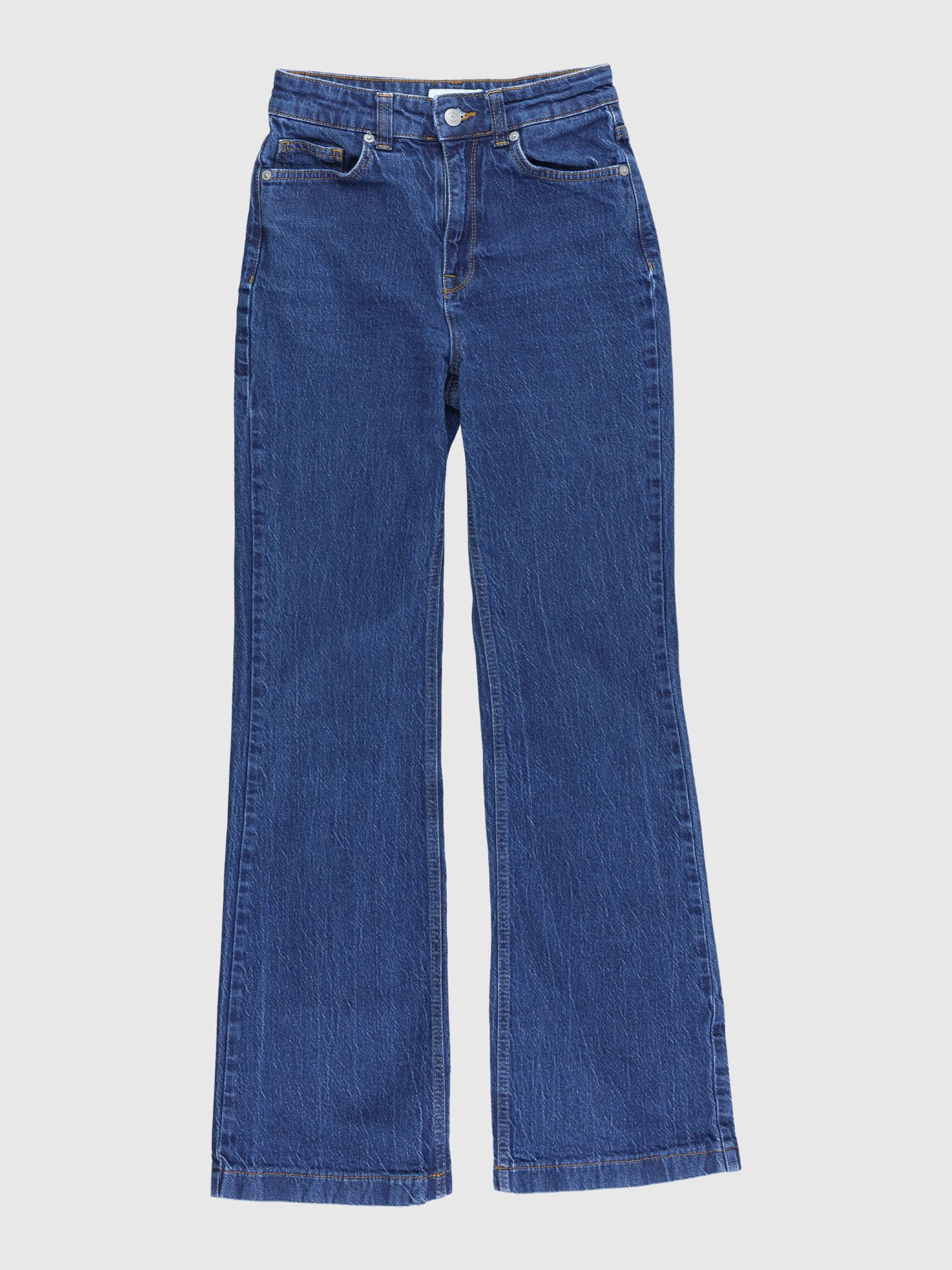 HIGH WAISTED BOOTCUT JEANS, Dark Blue Denim, highres