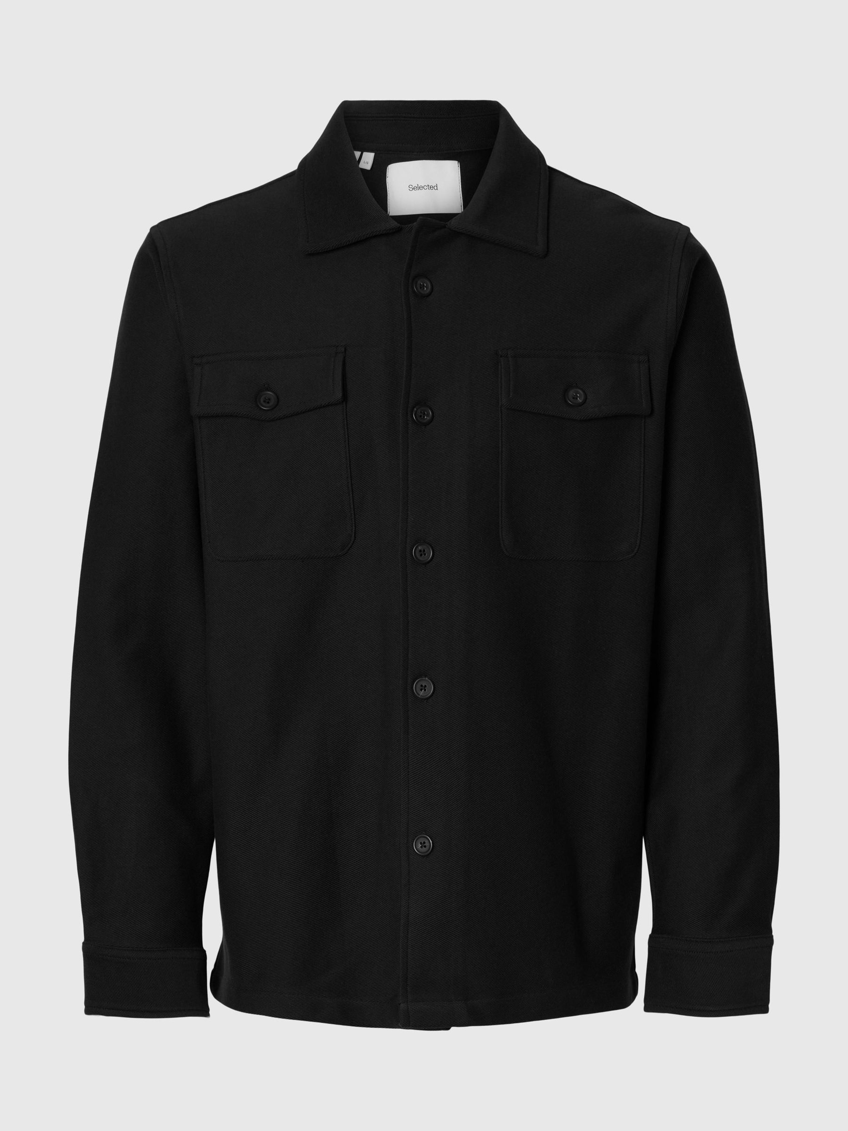 REGULAR FIT OVERSHIRT, Black, highres