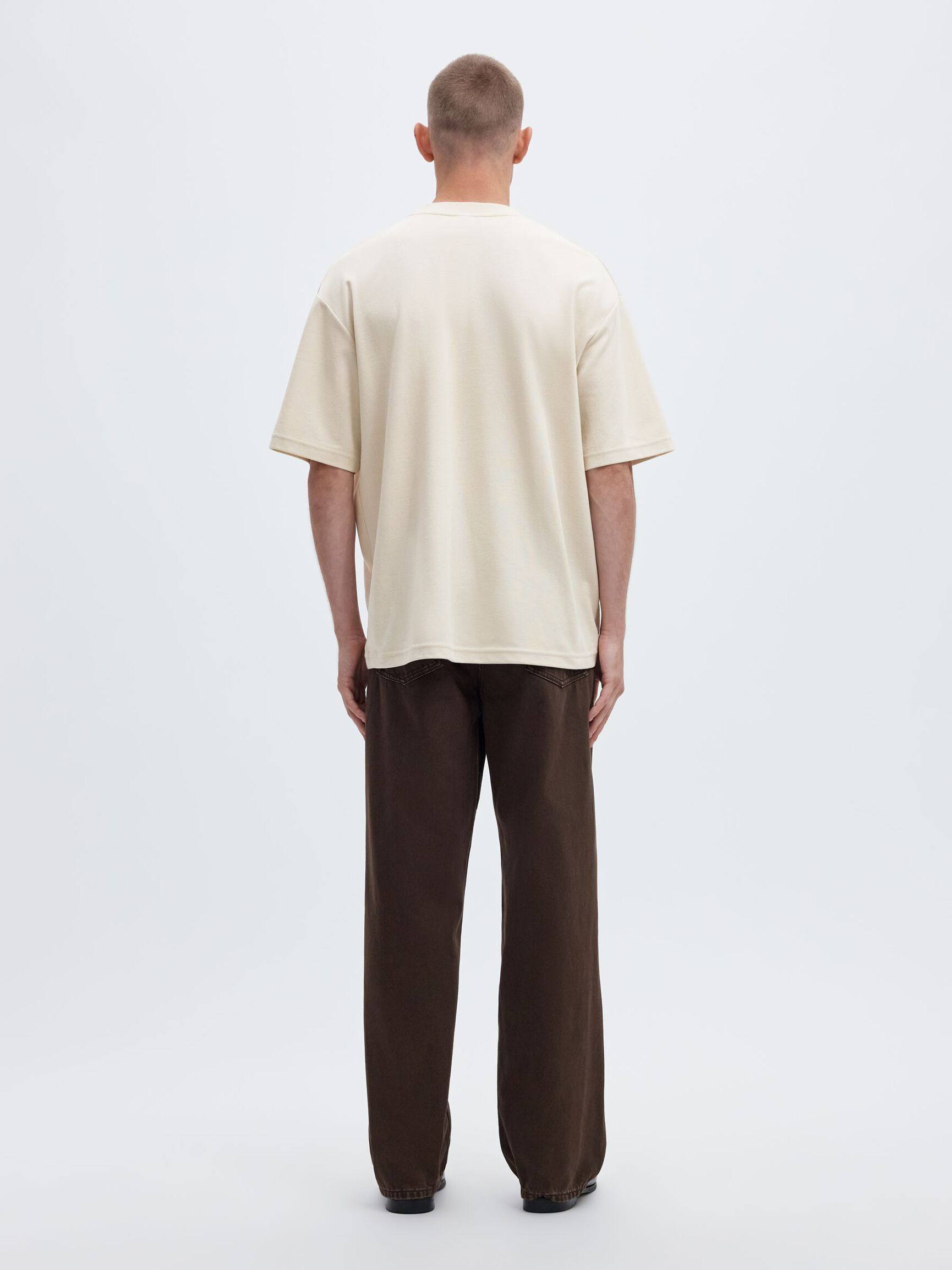 SURDIMENSIONNÉ À MANCHES COURTES T-SHIRT, Oatmeal, highres