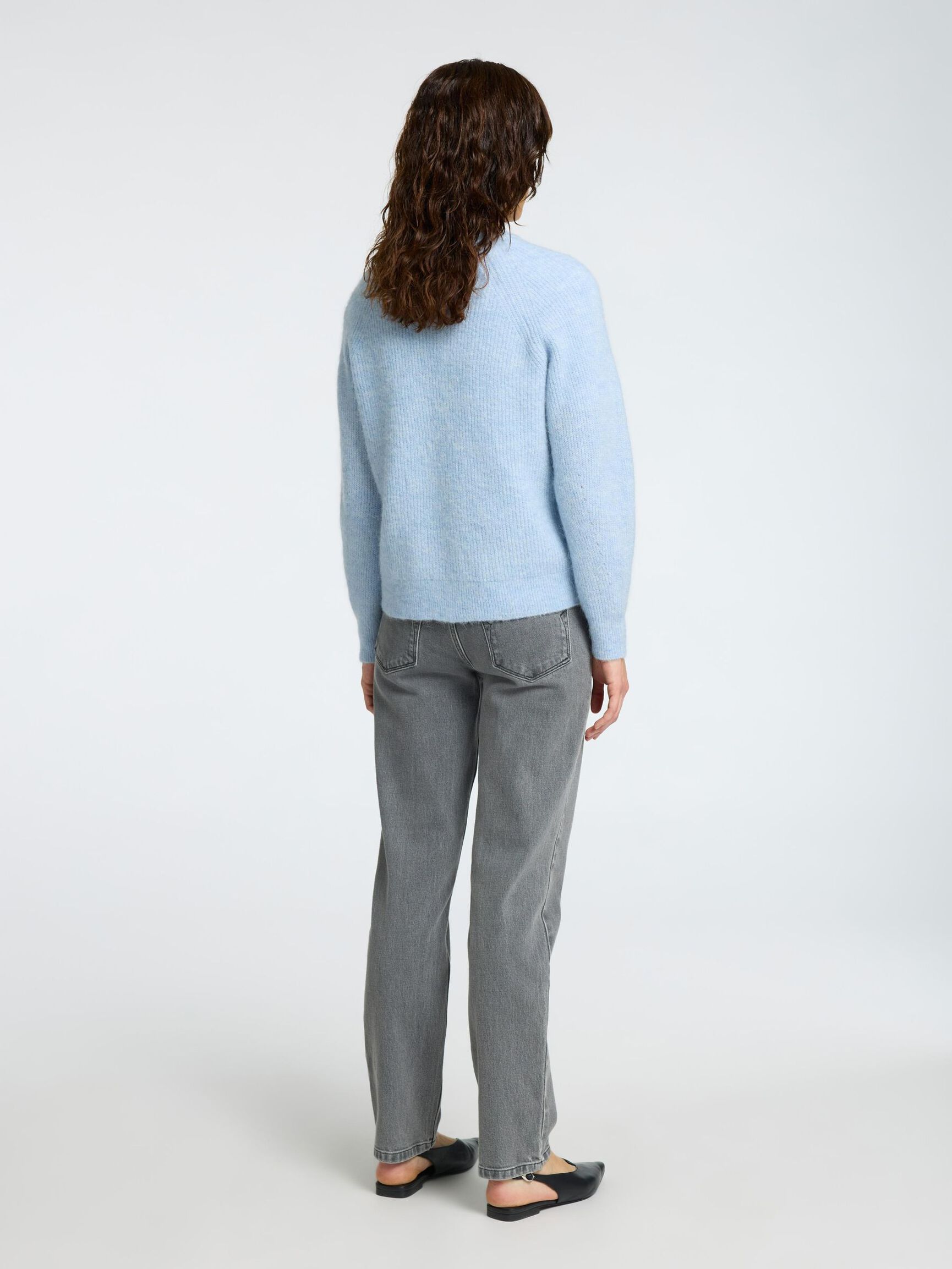 LANGÄRMELIGER STRICKJACKE, Cashmere Blue, highres