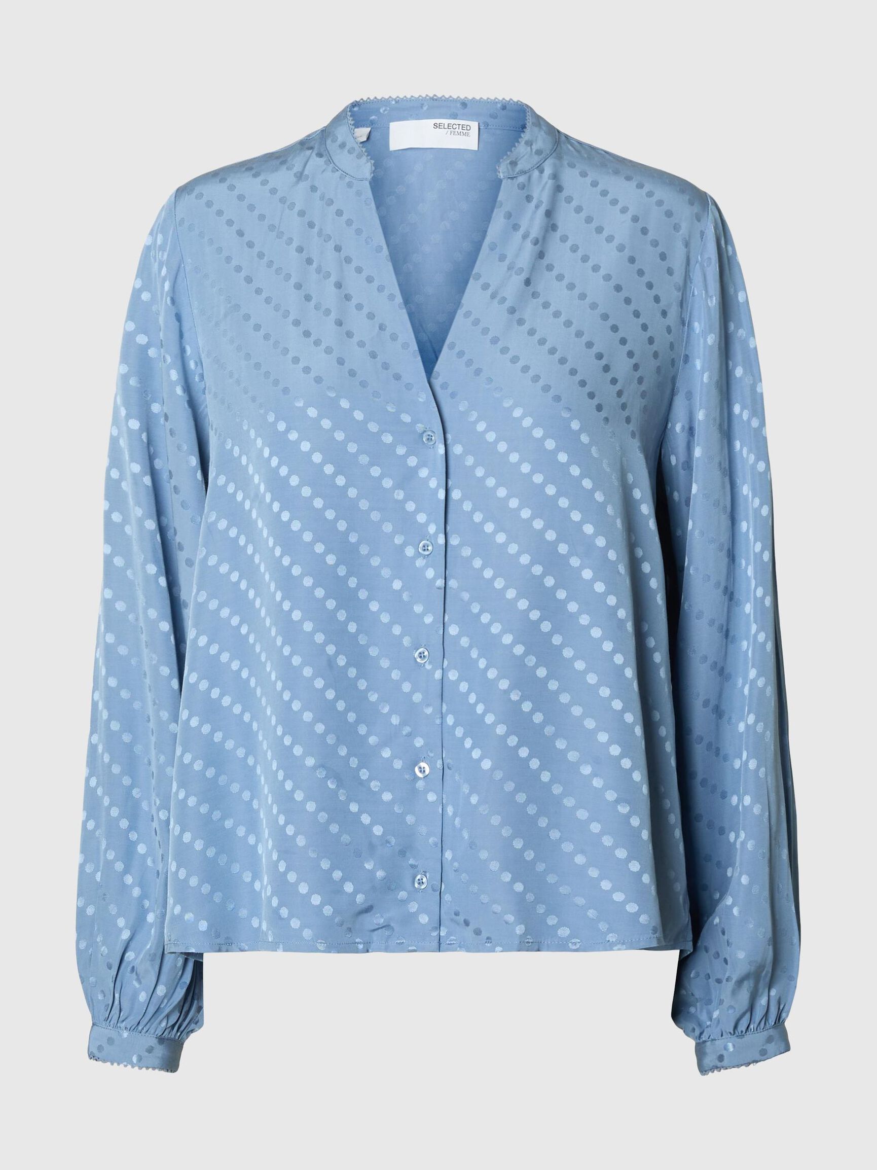 VISCOSEMIX SHIRT MET LANGE MOUWEN, Endless Sky, highres