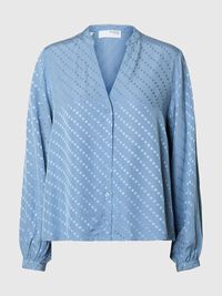 VISCOSEMIX SHIRT MET LANGE MOUWEN, Endless Sky, highres