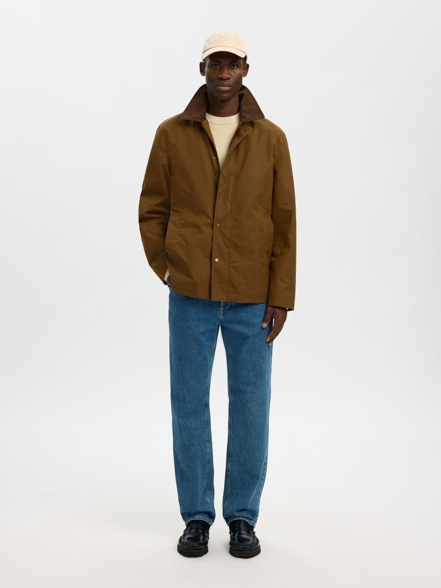 WAXED COTTON JACKET, Kangaroo, highres