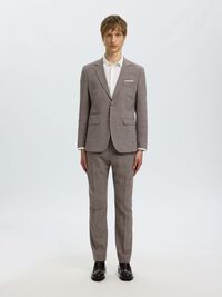 SLIM FIT SUIT TROUSERS, Dark Sand Melange, highres
