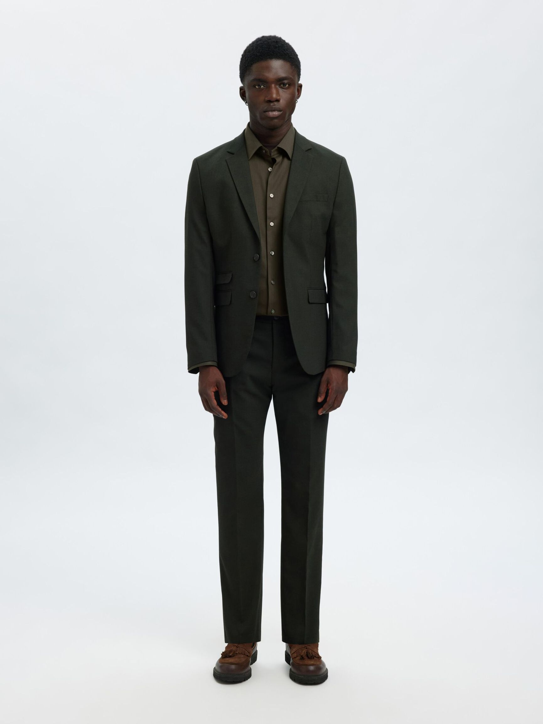 SLIM FIT SKJORTE, Forest Night, highres