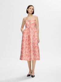 GEBLOEMDE JACQUARD MIDI JURK, Cradle Pink, highres
