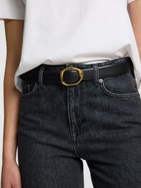 DE CUERO CINTURÓN, Black, highres
