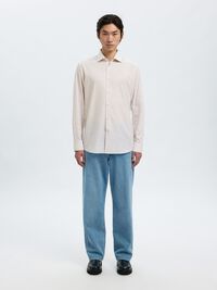 COTTON SLIM FIT SHIRT, Bright White, highres