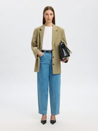HIGH WAISTED BARREL FIT JEANS, Light Blue Denim, highres