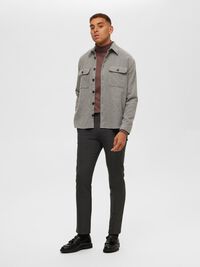 175 COUPE SLIM PANTALON, Grey Melange, highres