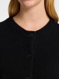 WOLLGEMISCH KURZARM STRICKJACKE, Black, highres