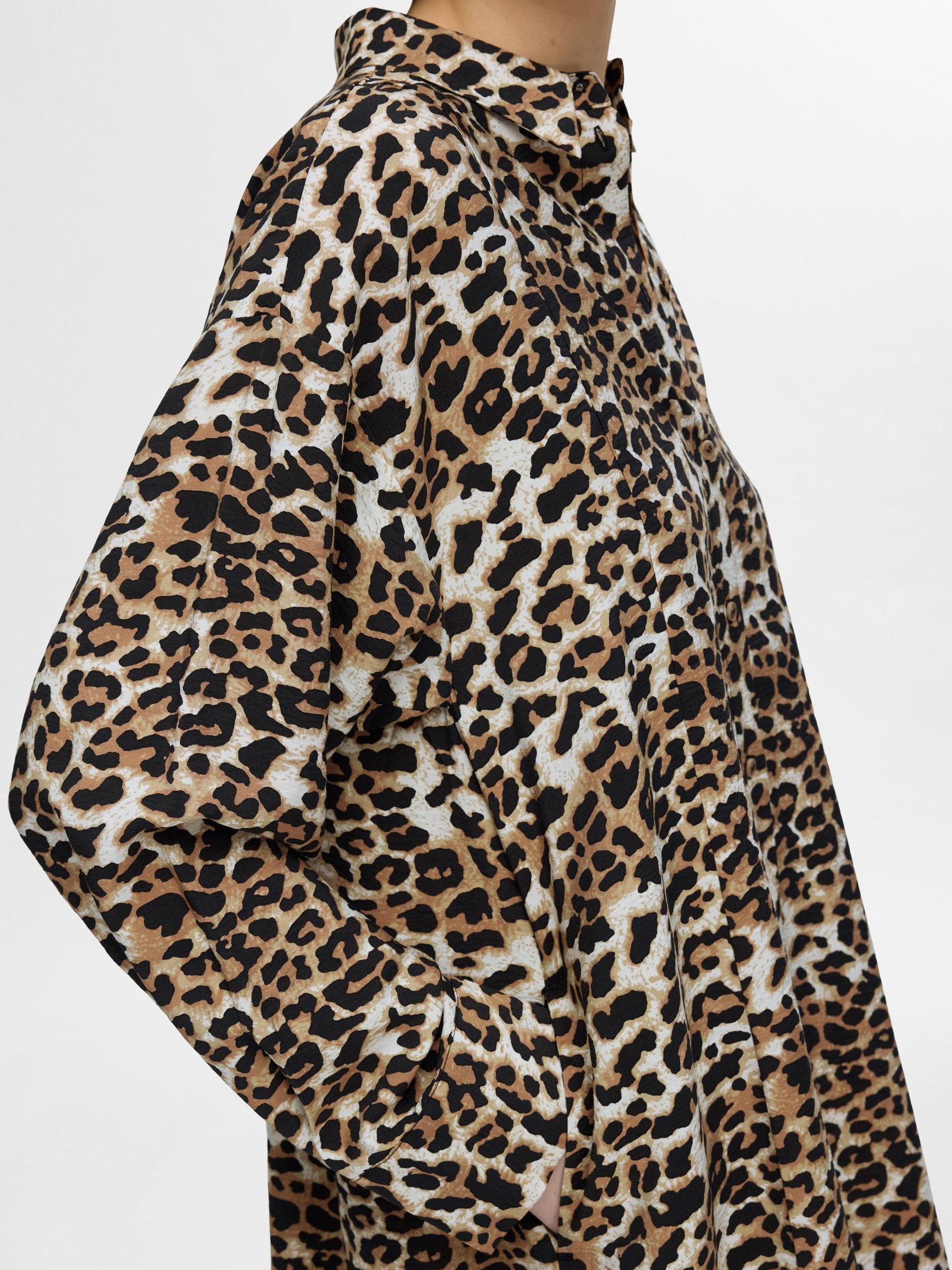 PRINTED SHIRT DRESS, Black, highres