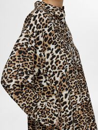 PRINTED SHIRT DRESS, Black, highres