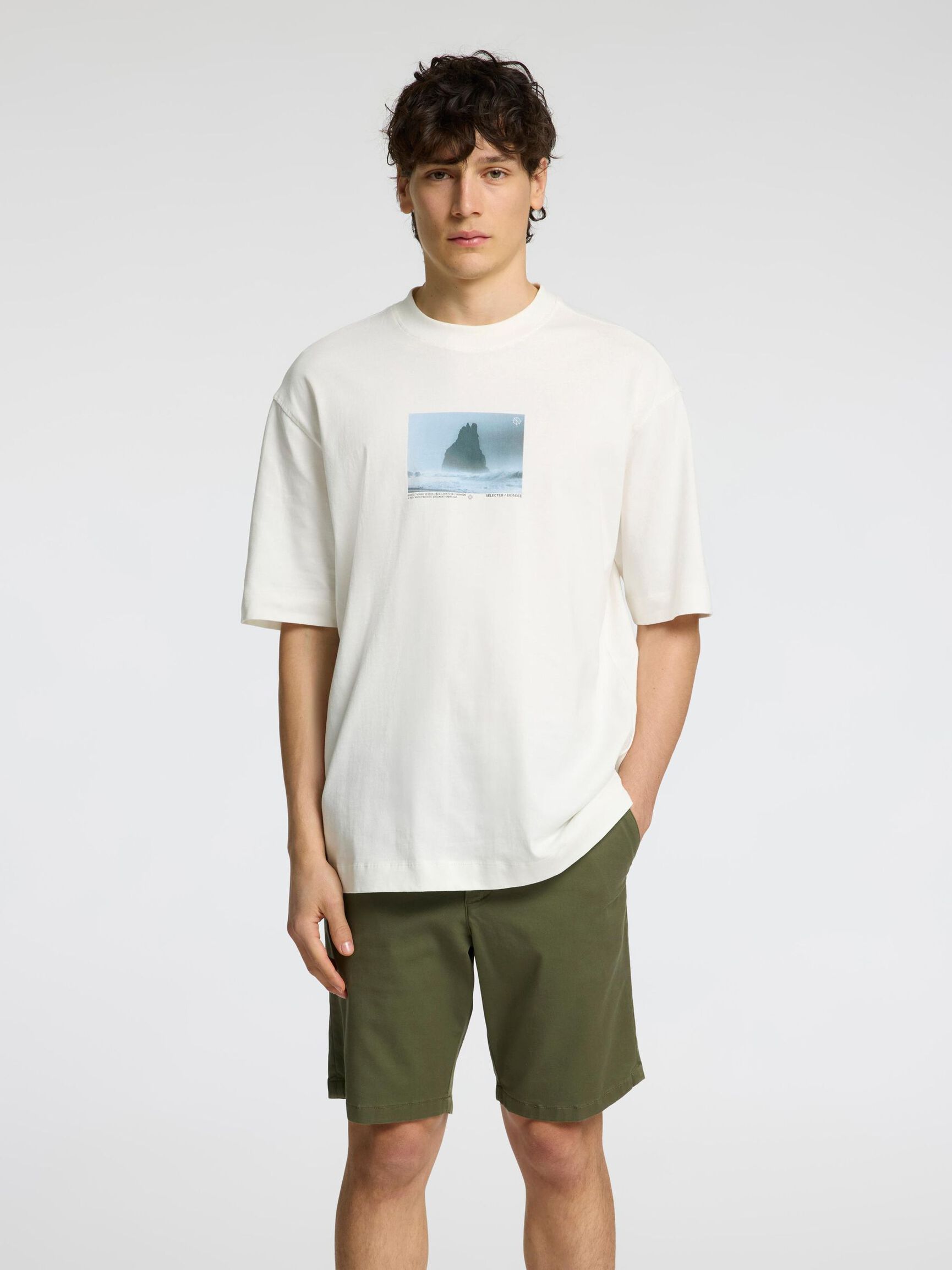 IMPRIMÉ T-SHIRT RAS DU COU, Egret, highres