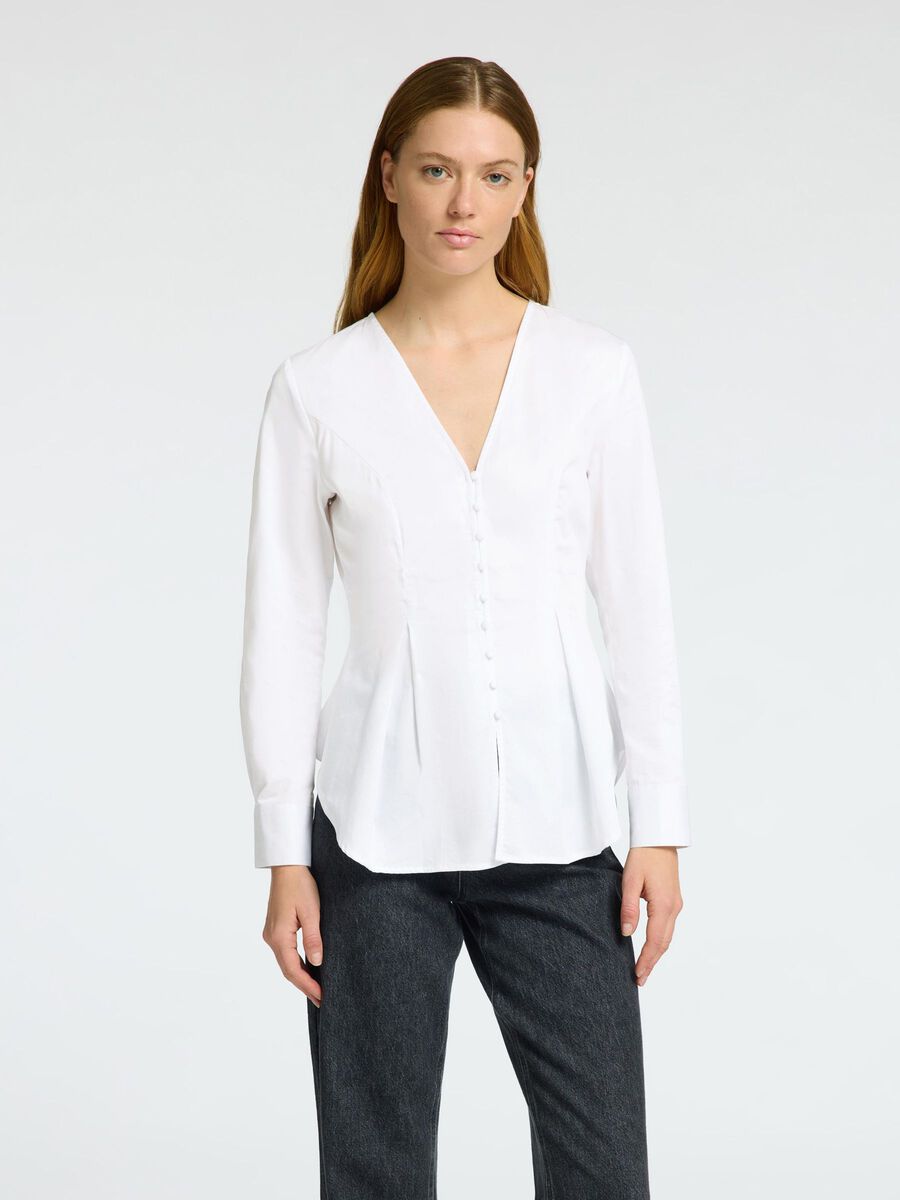 Selected TÆTSIDDENDE LANGÆRMET SKJORTE, Bright White, highres - 16096975_BrightWhite_003.jpg