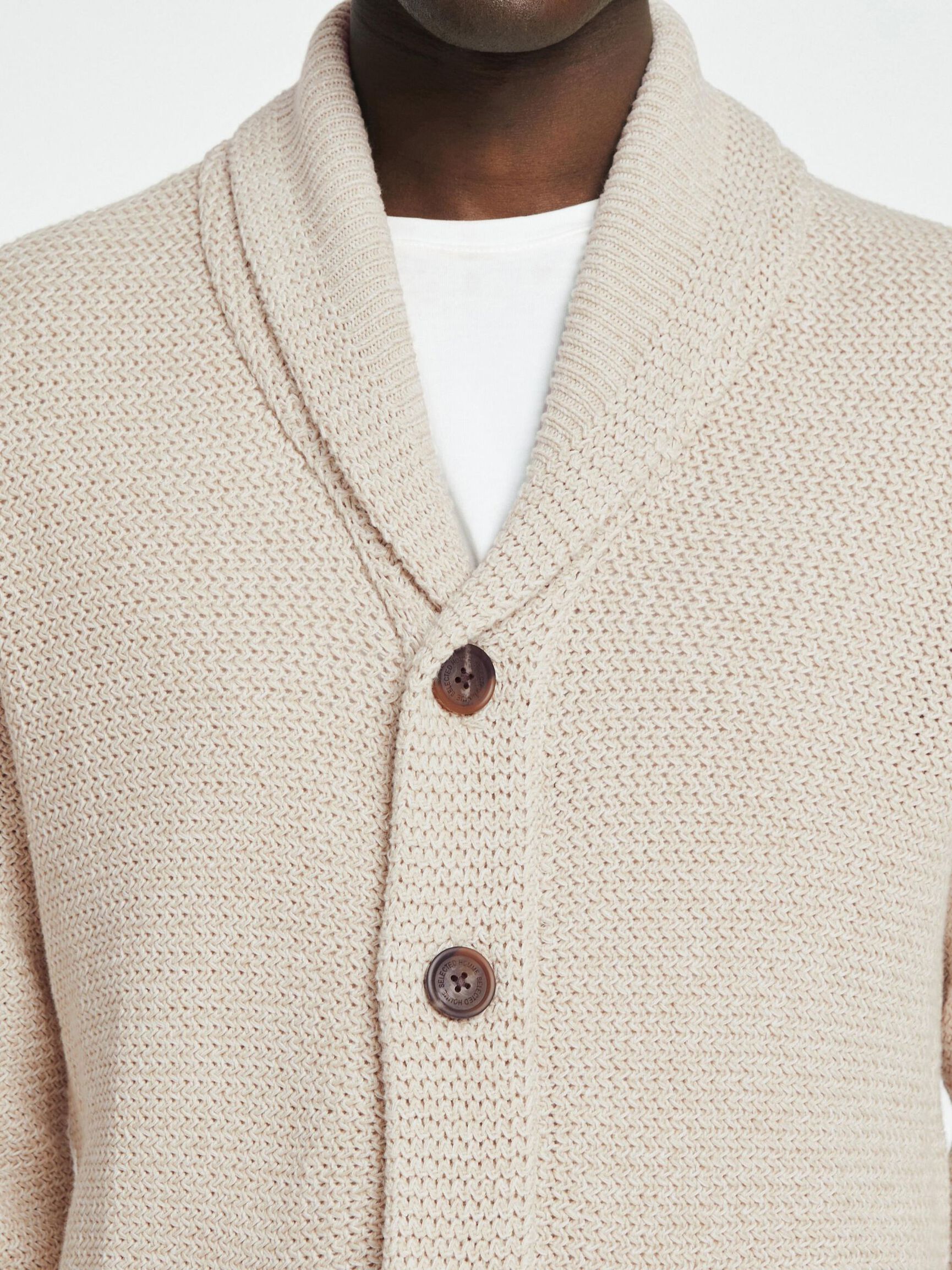 SCHALKRAGEN STRICKJACKE, Oatmeal, highres