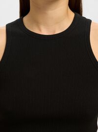 RIBBED TANK TOP, Black, highres