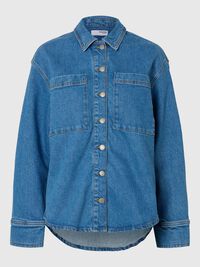 LANGARM JEANSHEMD, Medium Blue Denim, highres