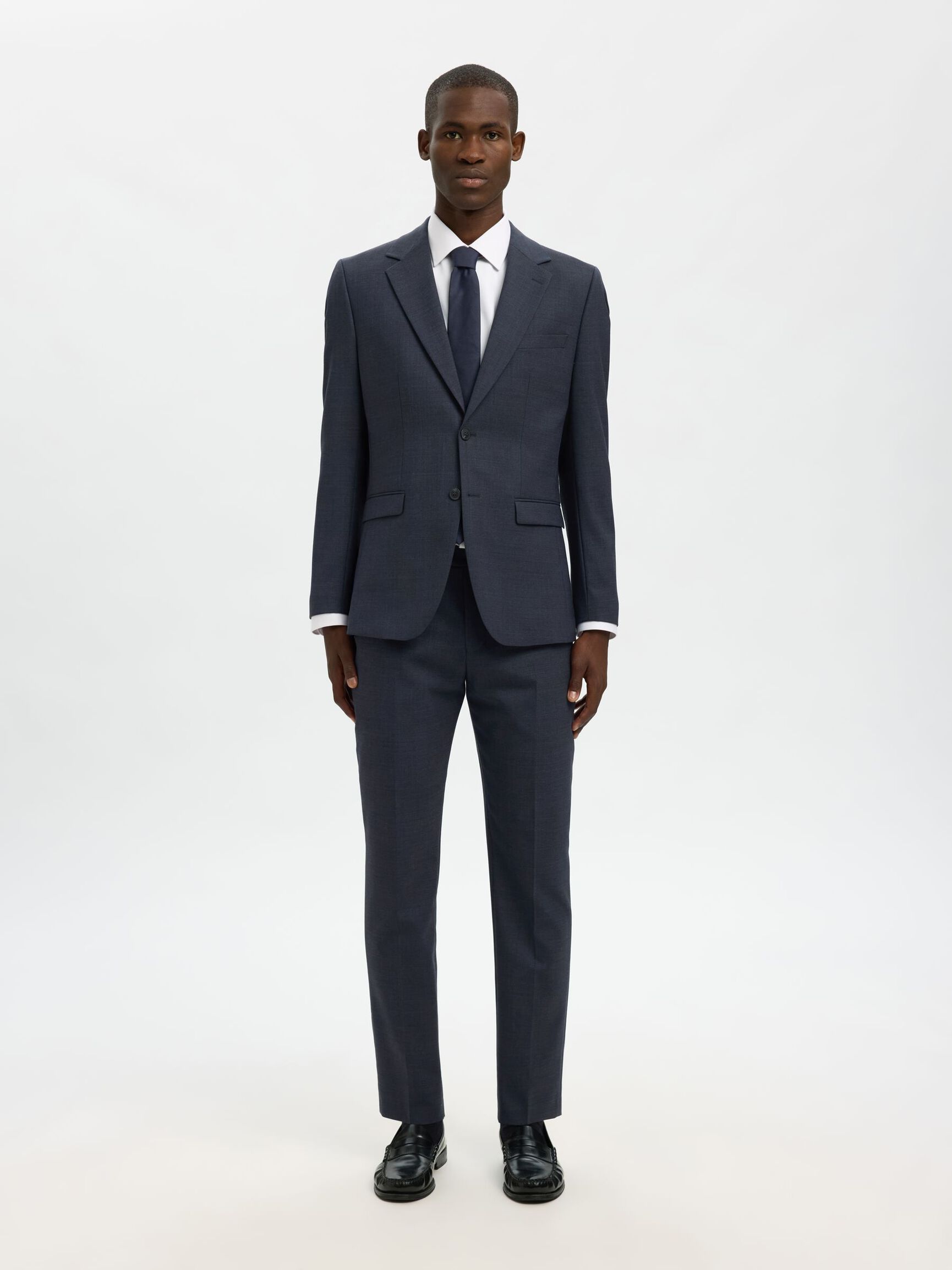 WOOL BLEND BLAZER, Sky Captain, highres