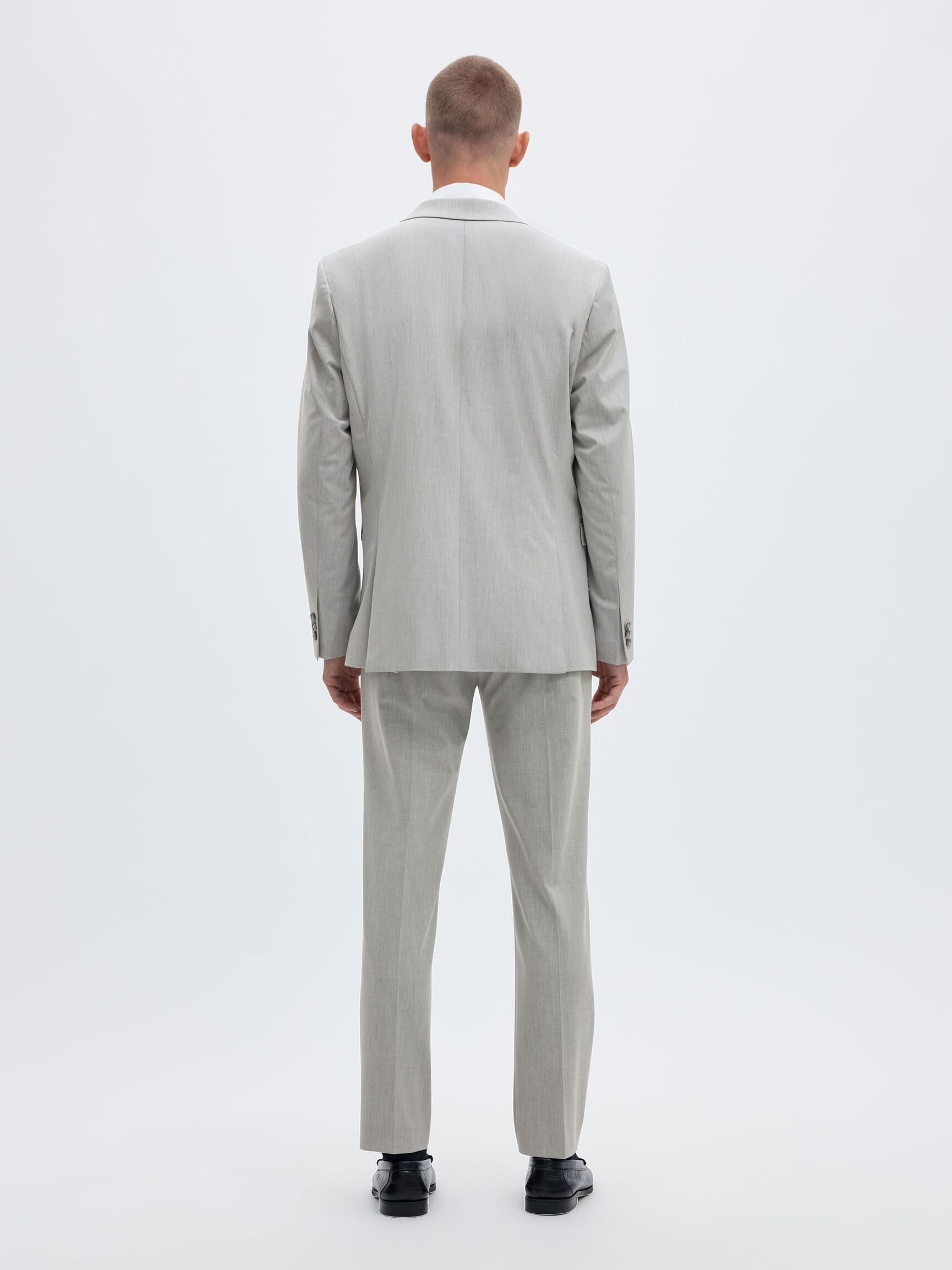VISCOSE BLEND SLIM FIT BLAZER, Light Grey Melange, highres