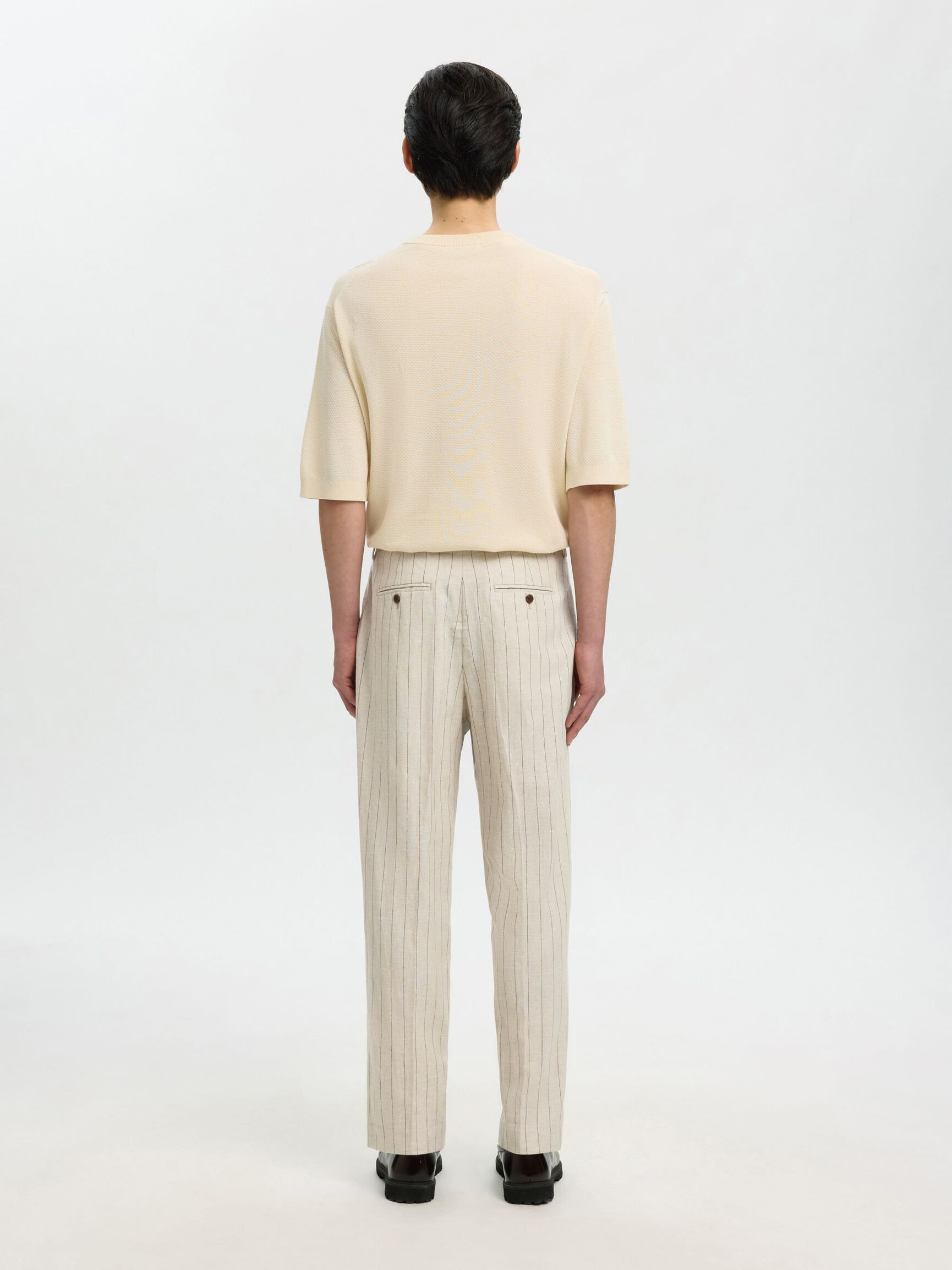 RELAXED FIT SUIT TROUSERS, Oatmeal, highres