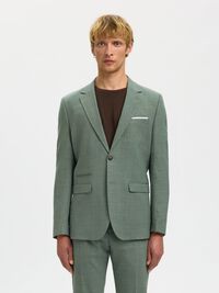SLIM FIT SINGLE-BREASTED BLAZER, Light Green Melange, highres