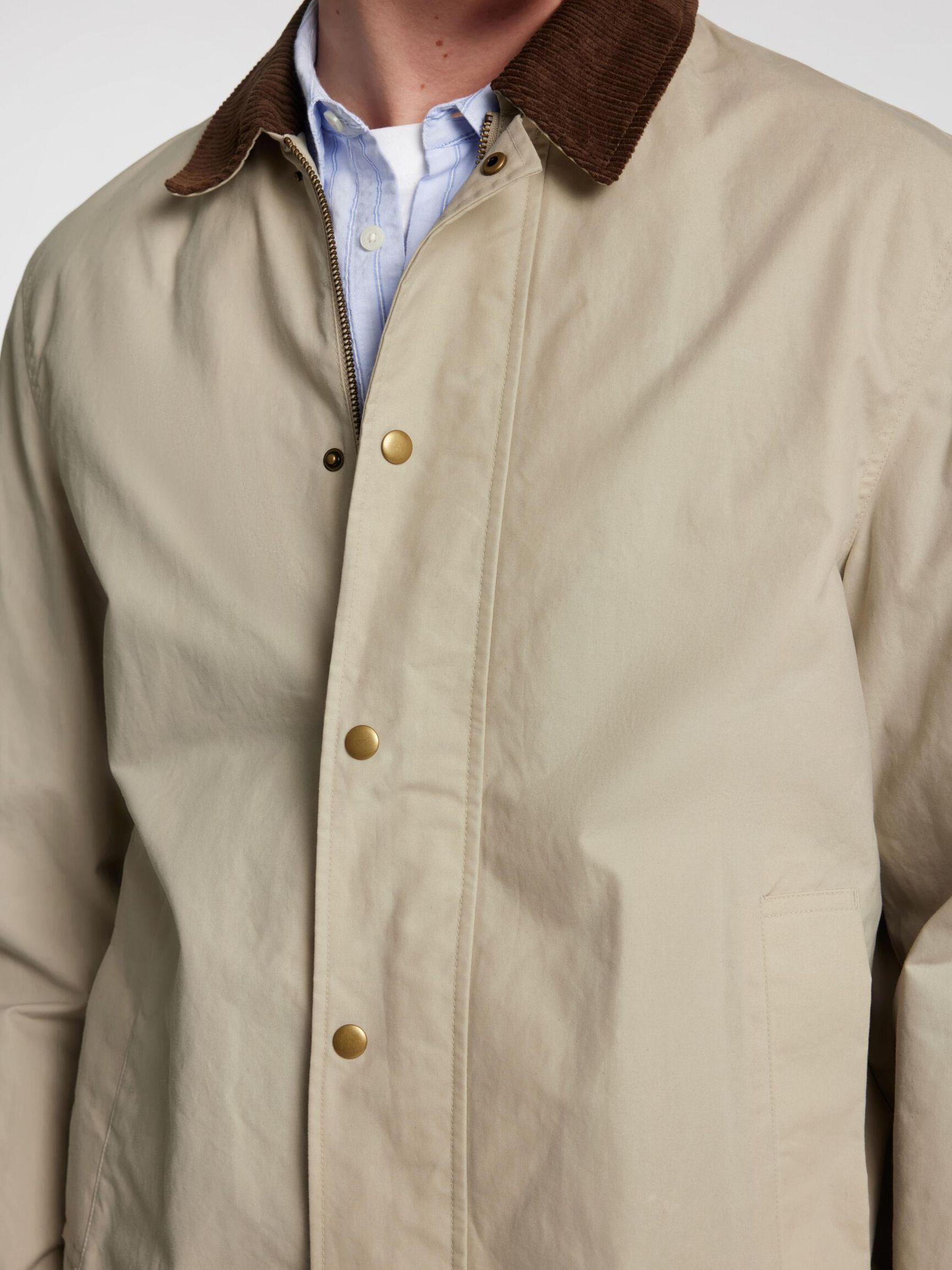 COTON CIRÉ VESTE, Feather Gray, highres