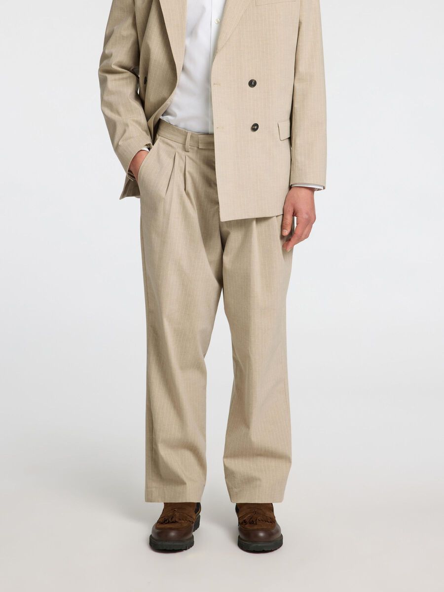 Selected RELAXED FIT PINSTRIPE SUIT TROUSERS, Sand, highres - 16097079_Sand_1167266_003.jpg