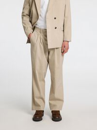 RELAXED FIT PINSTRIPE SUIT TROUSERS, Sand, highres
