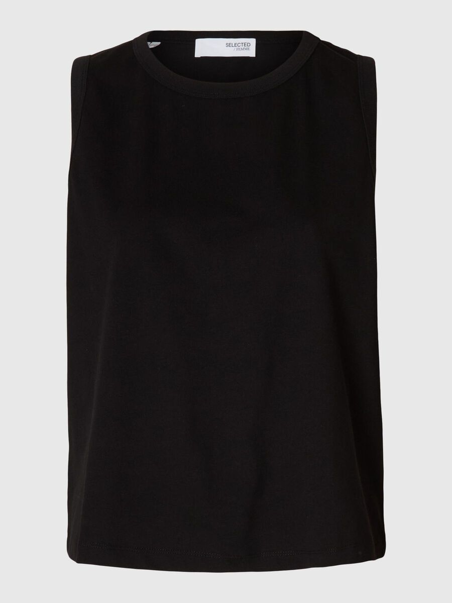 Selected 100% BAUMWOLL TANKTOP, Black, highres - 16096484_Black_001.jpg