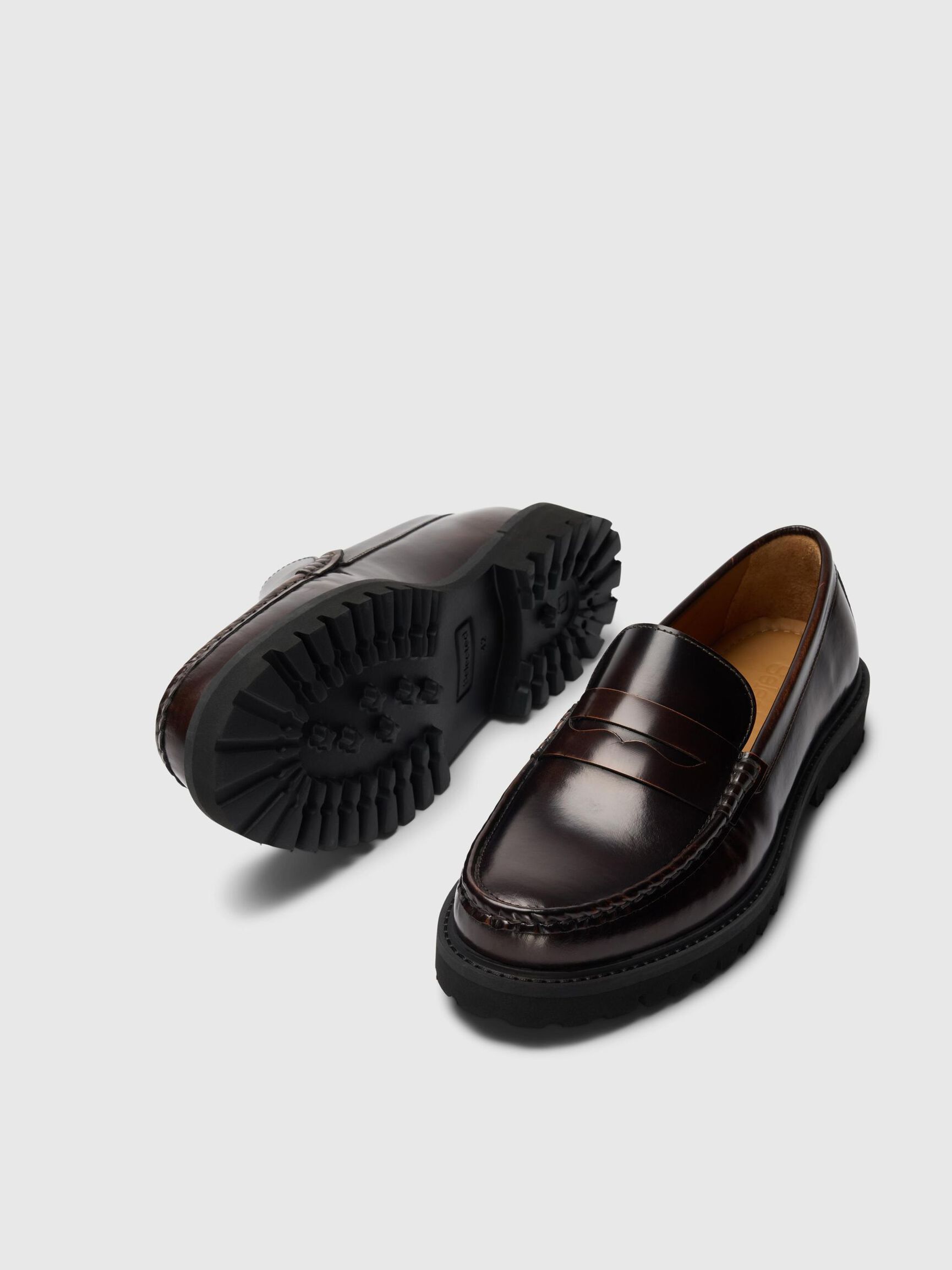 LEER PENNY LOAFERS, Demitasse, highres