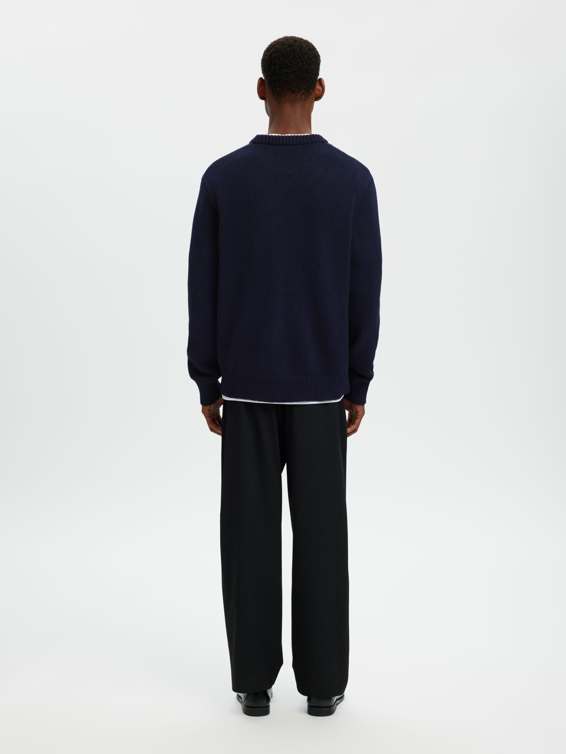 WOOL BLEND RELAXED FIT JUMPER, Sky Captain, highres