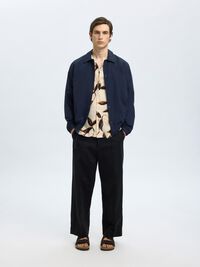 PRINTED SHORT SLEEVED SHIRT, Egret, highres
