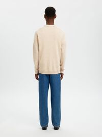 CREW NECK KNITTED JUMPER, Kelp, highres