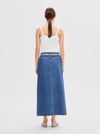 DENIM MAXI ROK, Medium Blue Denim, highres