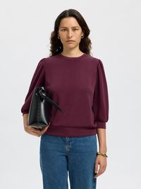 PUFF SLEEVE SWEATSHIRT, Fig, highres