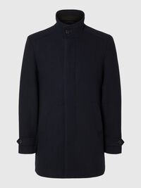 WOOL BLEND COAT, Sky Captain, highres