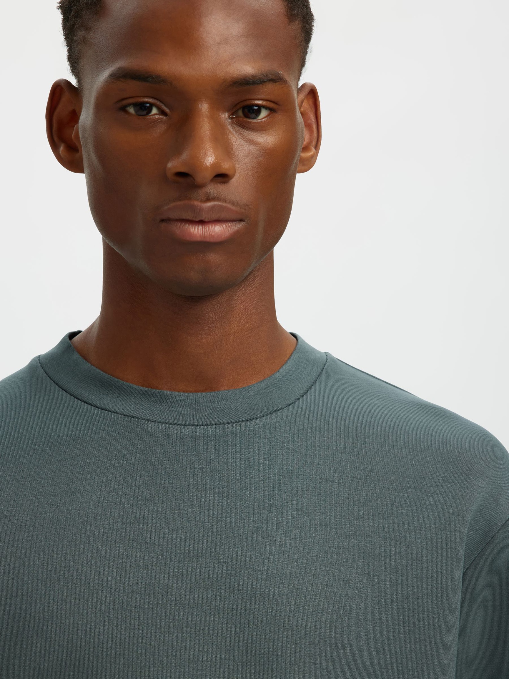 VISKOSBLANDNING SWEATSHIRT, Balsam Green, highres