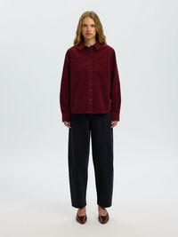 REGULAR FIT CORDUROY SHIRT, Tawny Port, highres